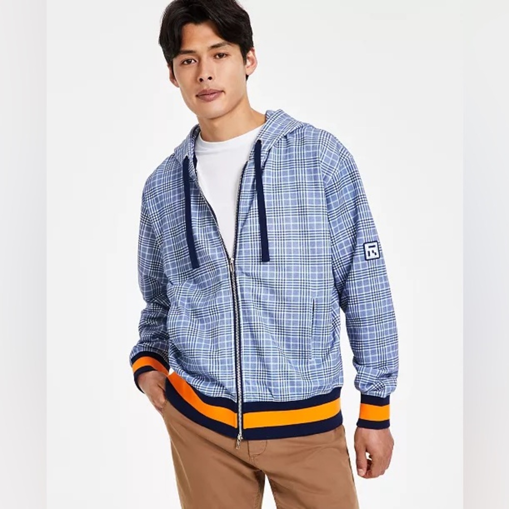NWOT Rockridge Prince of Wales Plaid French Terry Zip Hoodie Size Medium